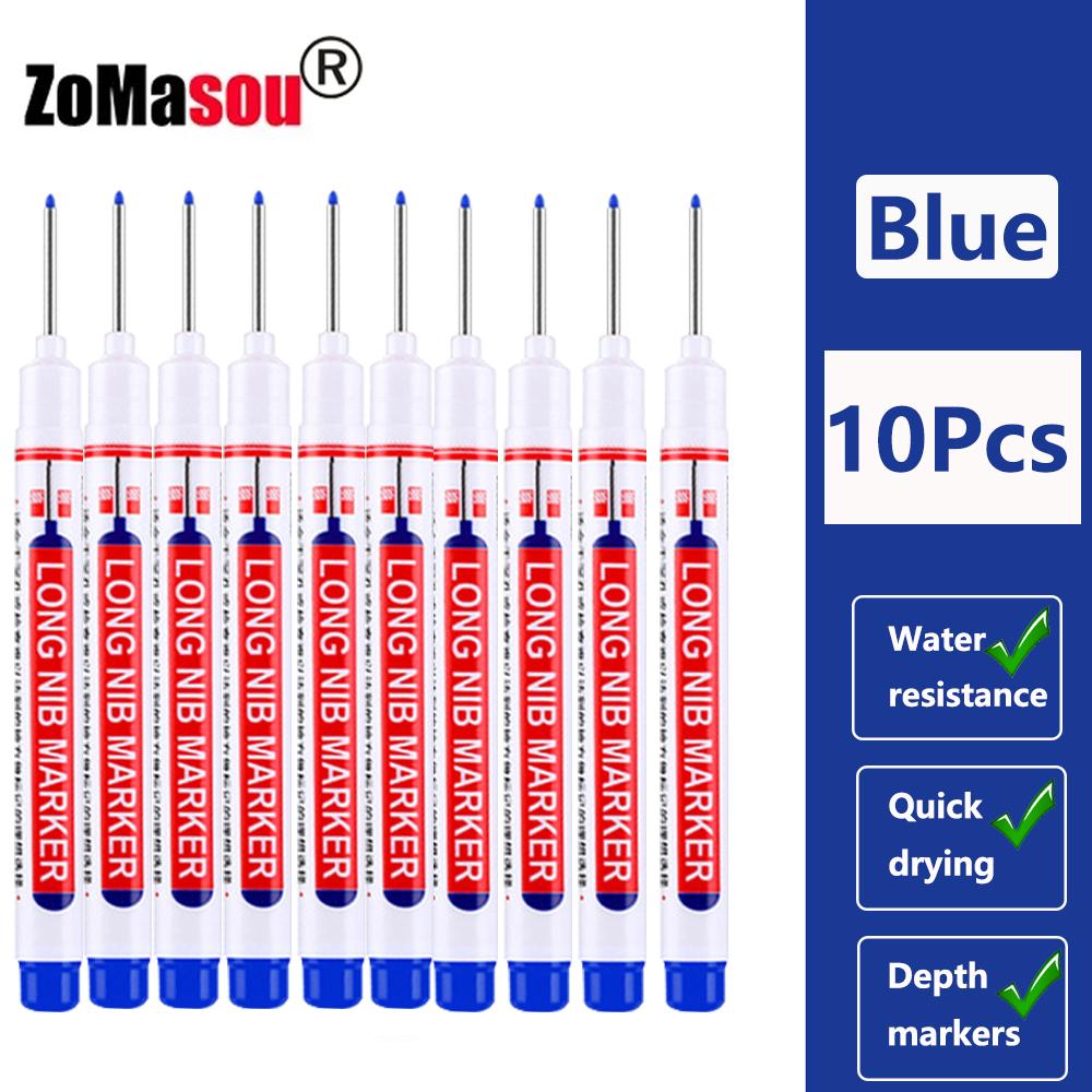 1-100 Stück 20mm Langer Kopf Markerstift Mehrzweck Holzbearbeitung Fliesen Dekoration Tiefloch Marker Stifte Rote/Schwarze/Blaue/Grüne Tinte