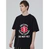 Emotional Support Husband T Shirt Black Red Medical Cross with Snake Symbol and Text Do Not Pet for Casual Wear and Humor Statement Outfits