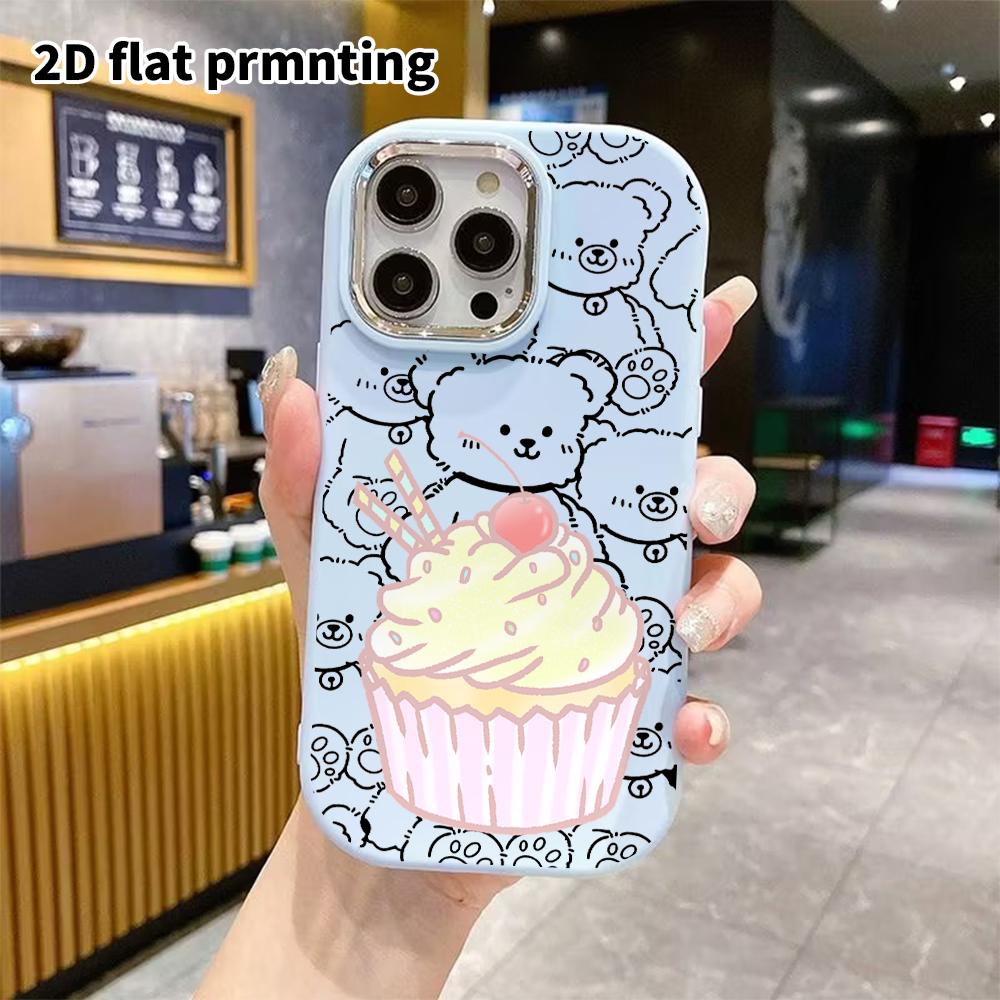 Phone Case: 2D flat design suitable for iPhone 18 17 16 15 14 13 Pro protective case, couple style, cupcakes, Christmas and Halloween gifts