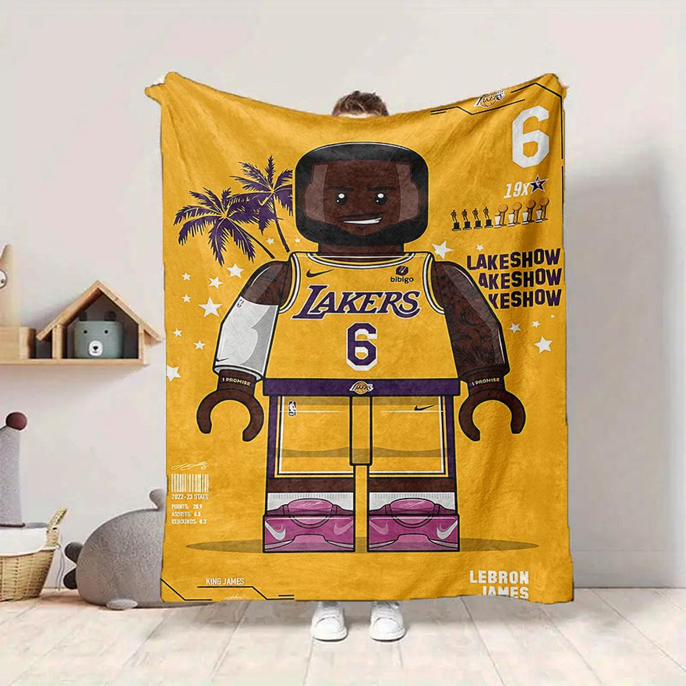1 Stück Lakers LeBron Flanelldecke, Weich Hautfreundlich mit Digitaldruck, Verschiedene Größen erhältlich für Familie, Freunde, Geburtstag
