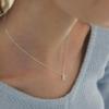 murmur [925silver]Glow square drop necklace