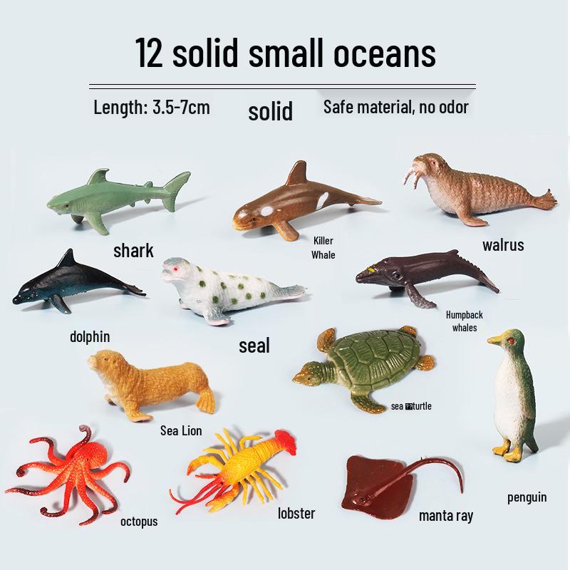 Ocean Animal Bath Toys Set: Shark, Lobster, Seahorse, Crab