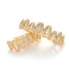 BES Hip Hop Men's Bling Dental Teeth Grillz Sets Iced Out Body Jewelry Dental Trendy Unisex Irregular Fangs Grillz