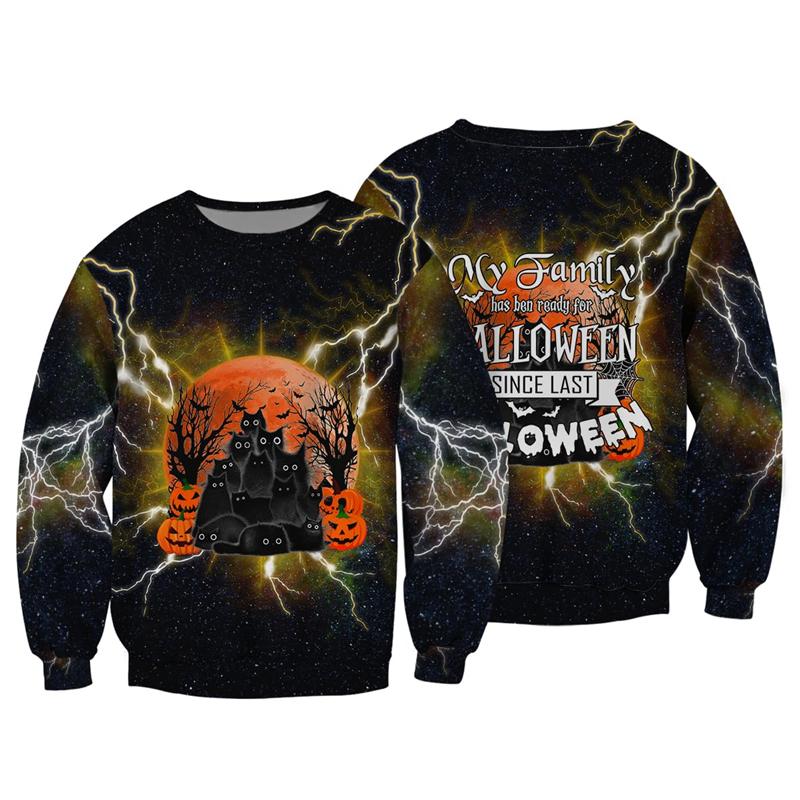 Horror 3D Print Sweatshirts Halloween Harajuku Men Pullover Sweater Long Sleeve Crewneck Streetwear Hoody Clothing Fun Kids Tops