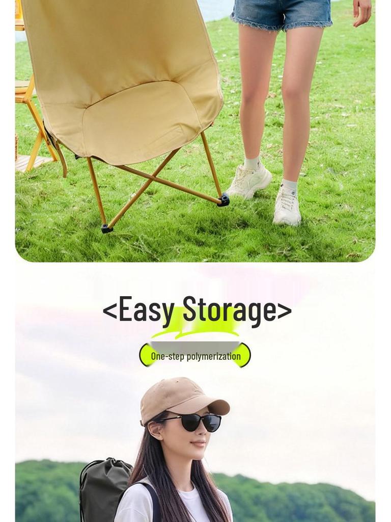 Portable Adjustable Outdoor Moon Chair: Folding Recliner for Camping, Beach, Fishing, and Picnics