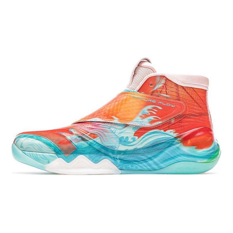 Anta KT6 Koi Fish Basketball Shoes Comfortable Shock Absorption High Top Men sneaker Orange Blue 112041101-9