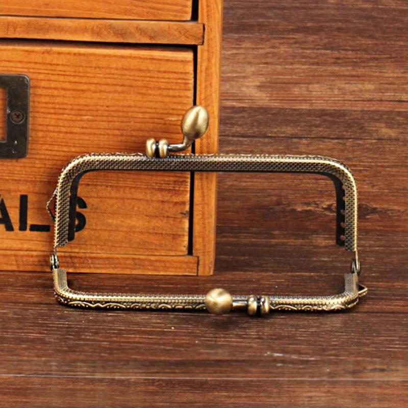 Floral Embossed Antique Bronze Square Handbag Clasps (8.5-20.5cm)