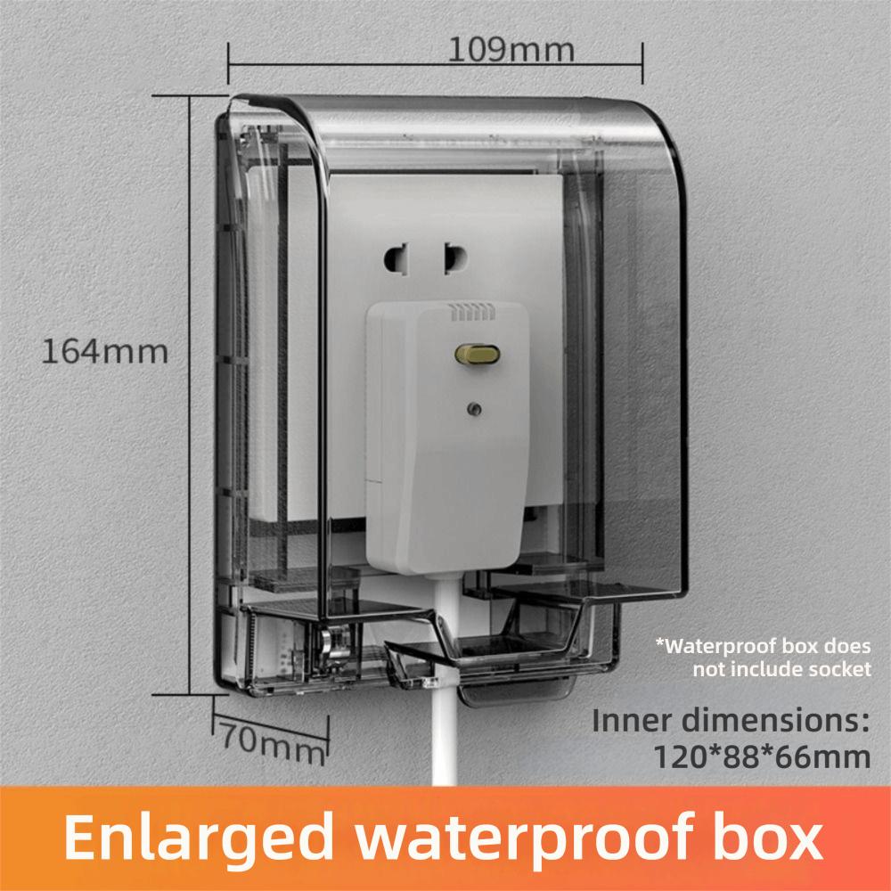 Self-Adhesive Enlarged Socket Waterproof Box Plastic Protection Socket Electric Plug Cover  Wall