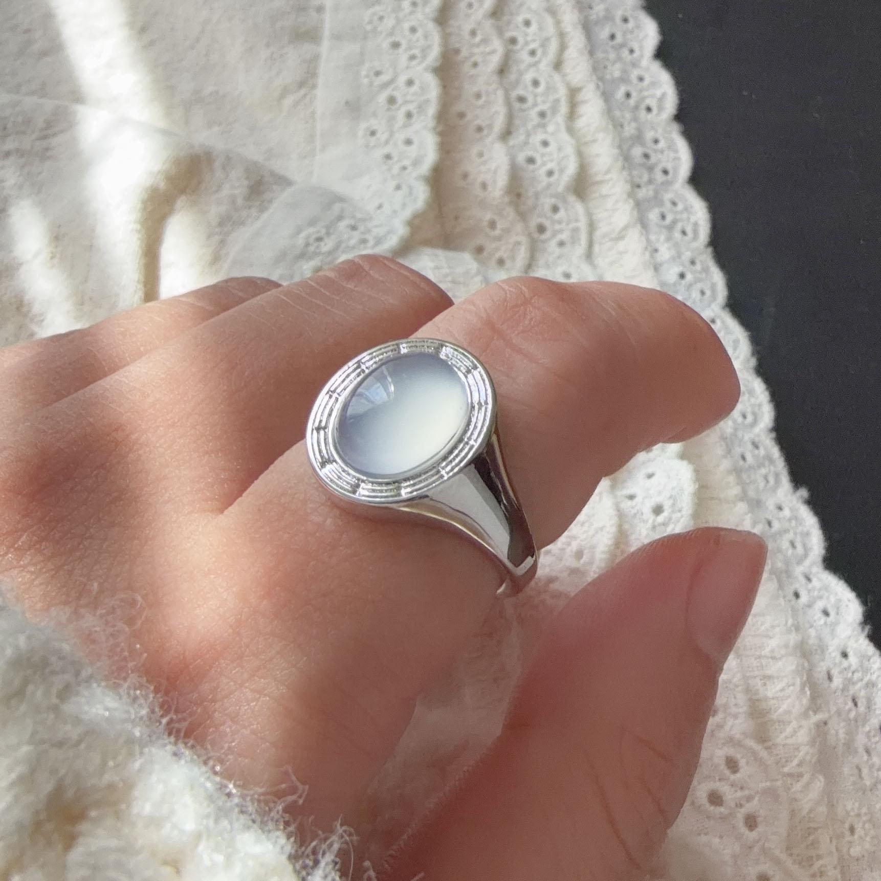 

925 Sterling Silver Rings For Women Geometric Fine Jewelry Finger Adjustable Which Stone Ring For Party Birthday Gift resizable