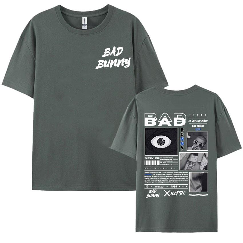Rapper Bad Bunny Album Cover T Shirt for Men Women High Quality Casual Loose Tshirt Fashion Hip Hop Oversized Tshirt Streetwear