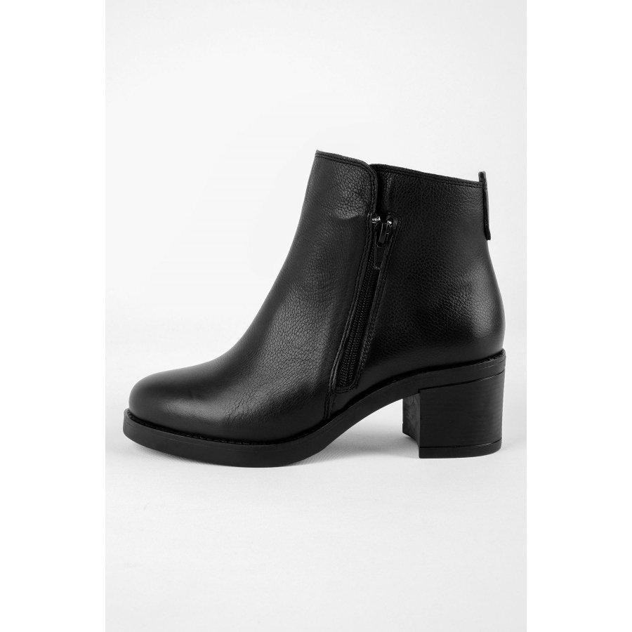 Women's Leather Thick Heeled Casual Boots