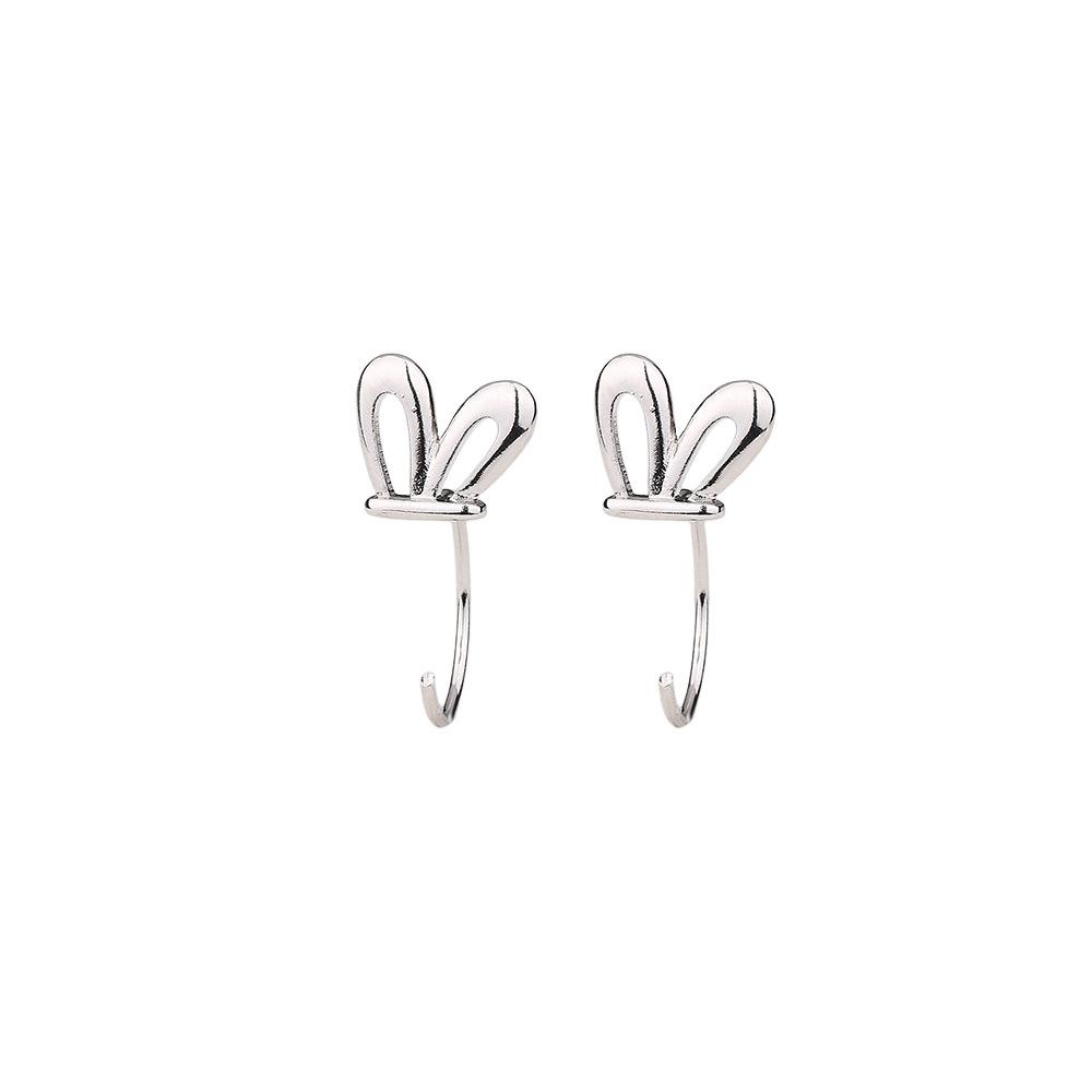 Cute Rabbit Ear Stud Earrings Female Playful Design Sleeping Free Earrings Hollow Rabbit Ear Hook