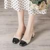 1 piece Baotou sandals women's fashion design medium thick heel high heel single shoes