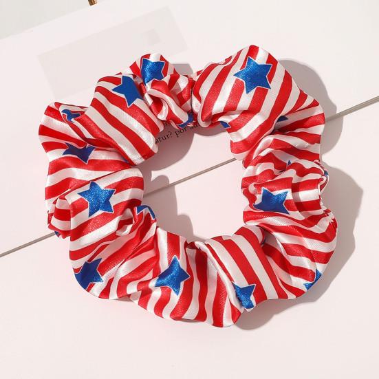 DamenHaargummi Weich Fest Haltbar Dehnbar Nützlich Hohe Elastizität Gummiband Amerikanische Flagge Druck Waschbar Haargummi HaarDekoration
