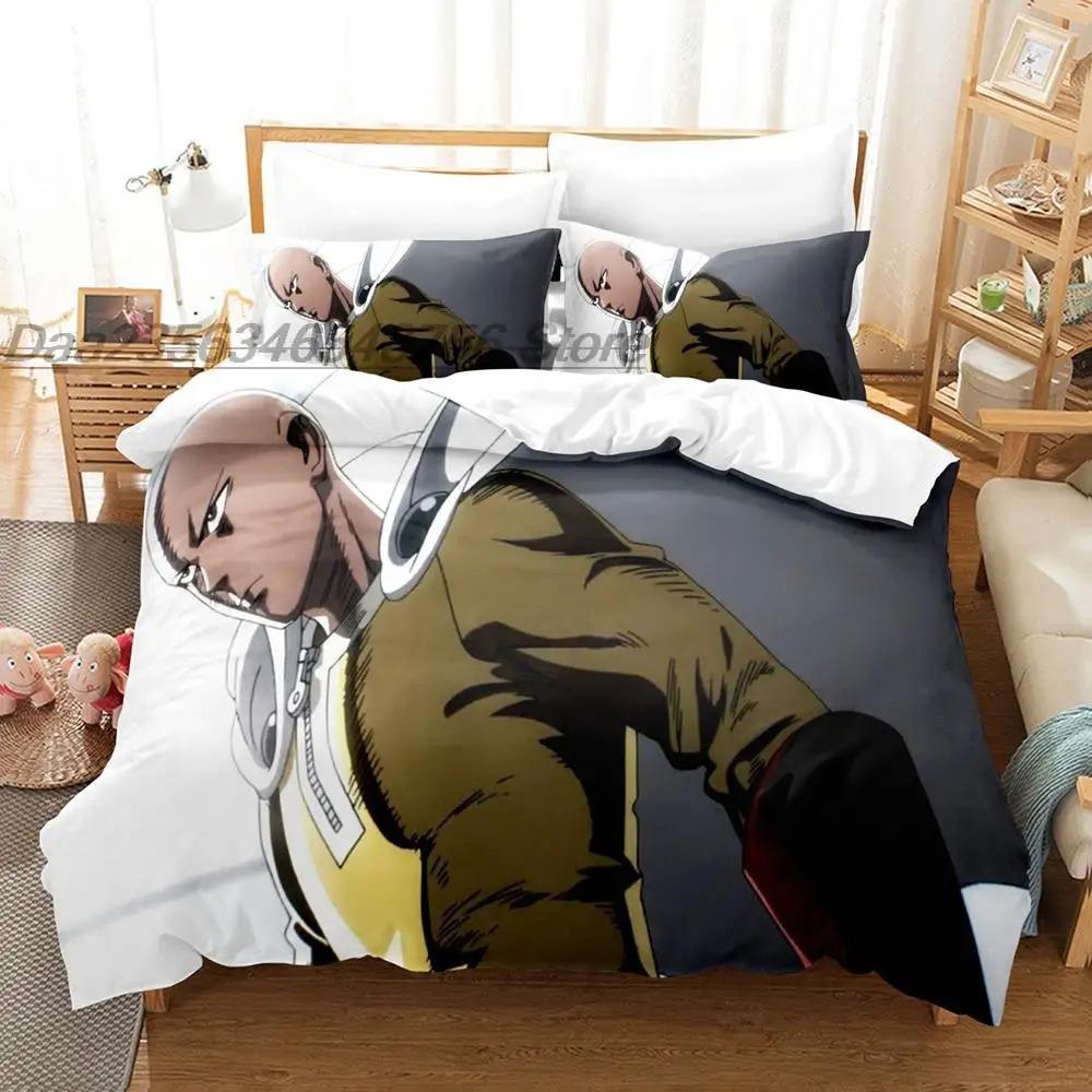 

Комплект постельного белья One Punch Man Single Twin Full Queen King Size Комплект постельного белья Aldult Kid Bedroom Duvetcover Sets Комплект простыней с 3D-аниме AU Single 140x210cm