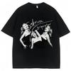 Sabrina Carpenter Vintage Style Poster Print T-shirt Unisex Women Fashion Cotton Summer Tees Oversized Harajuku Streetwear Y2k Tops