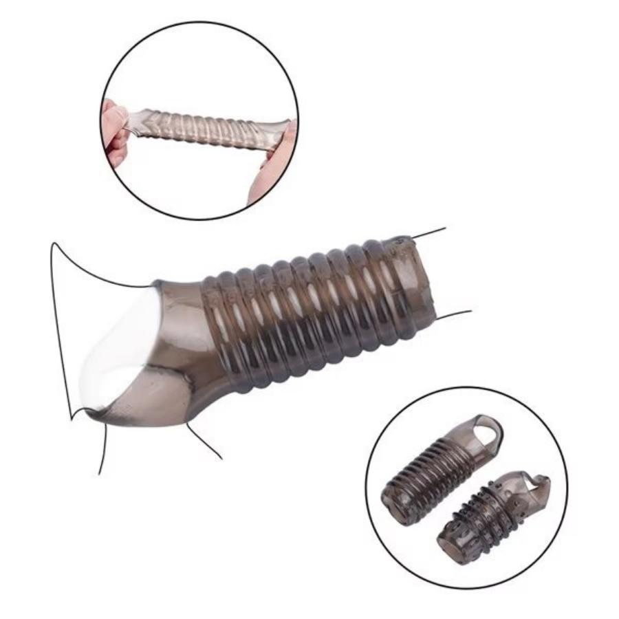 Silicone Penile Sleeve Ribbed Stimulation Waist Circumference Enhancer Delays Ejaculation In Men's Penile Sleeves