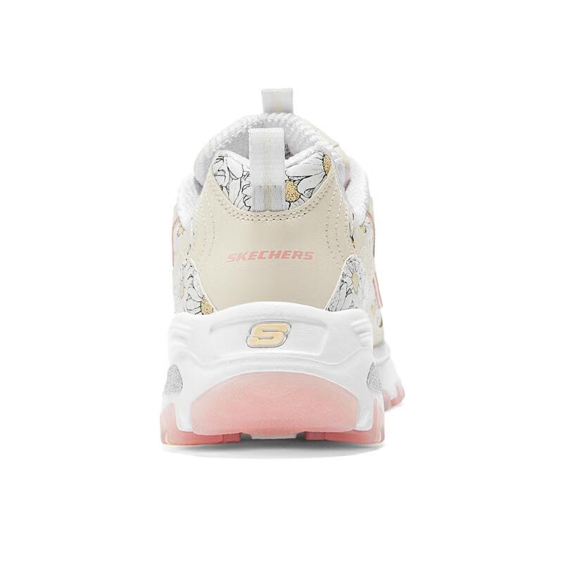 Skechers DLites Comfortable Versatile Fashion Durable Low-Top Casual Shoes Women Sneaker Off-White Pink 150538-NTPK