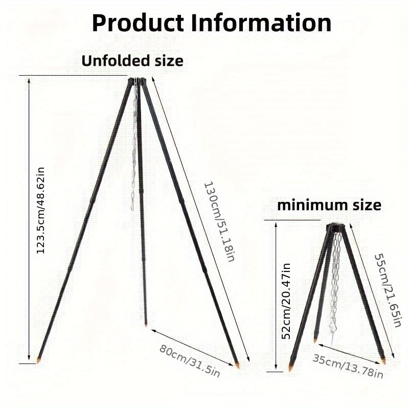 Outdoor Campfire Stand Portable Hanging Pot Stand Tripod Camping Camping Supplies Barbecue Grill Campfire Tripods