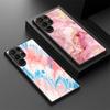 Thin Ring Magnetic Phone Case For Samsung Galaxy S26 Ultra S25 FE S24 S23 S22 Plus S21 FE Watercolor Marble Pattern Hybrid TPU+PC Matte Cover