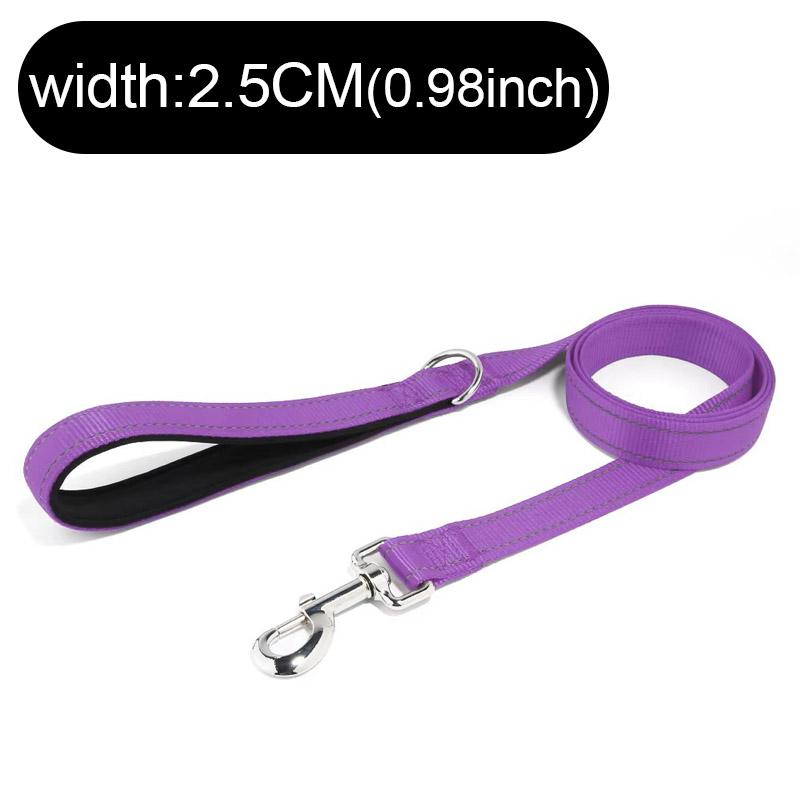 

Dogs Leads Leashes Reflective Drawstring Pet Leash Explosion-proof Dog with D-ring & Metal Fastener for Dog Walking and Training 2.5cmx120cm фіолетовий