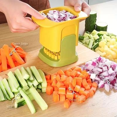 Multifunktionaler Gemüsehacker, Zwiebelwürfel-Artefakt, Pommes-Frites-Schneider, Küchenhelfer, Gurken-Kartoffelschneider, Küchenutensilien