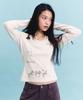 MARGARIN FINGERS Unicorn Clover Hooded T-Shirt (Beige)