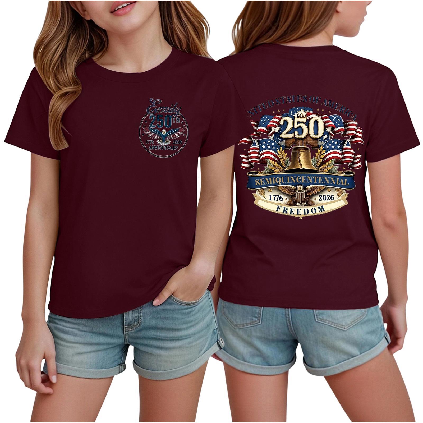 Boys And Girls Printed Fashion Casual Short-Sleeve T-Shirts 140 винный