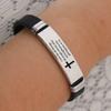 Cross Bible Christian Men Bracelet Adjustable Length Silicone Bangles Wristband Scripture Love Never Fails Male Jewelry