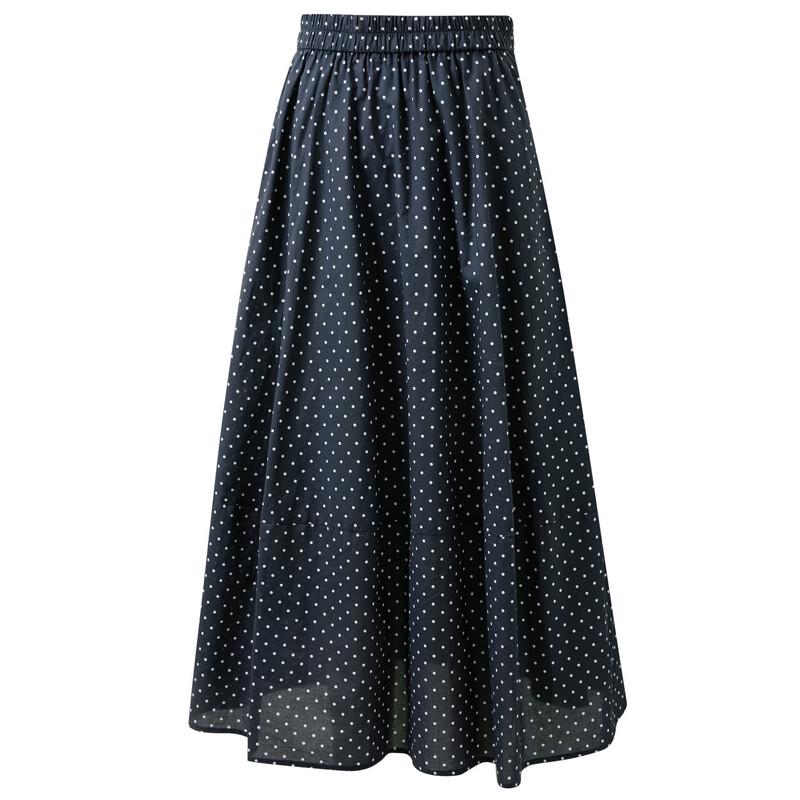 Sancai 2026 Spring High-Waist A-Line Midi Skirt