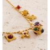 Yhpup 2025 Exquisite Ceramic Acrylic Cross Square Cactus Charm Pendant Necklace Stainless Steel Fashion Vintage Golden Jewelry