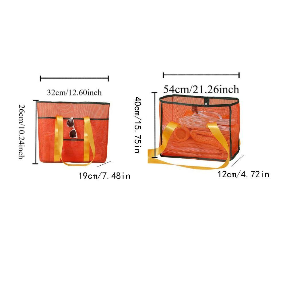 Foldable Mesh Shoulder Bag Light Weight Toiletry Storage Bag Reusable Swimming Handbag  Outdoor
