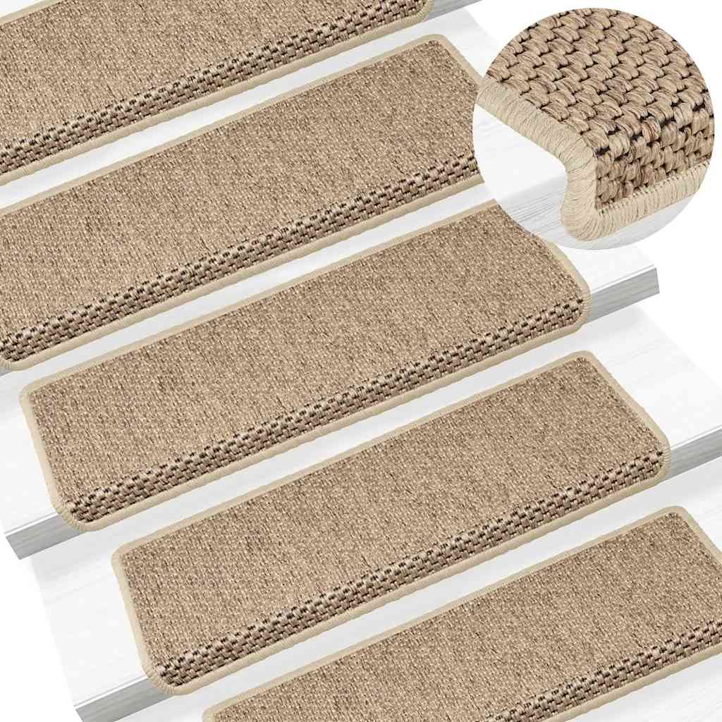 Vidaxl Samoprzylepne Nakładki Na Schody, 15 Szt., 65X21X4 Cm, Piaskowe