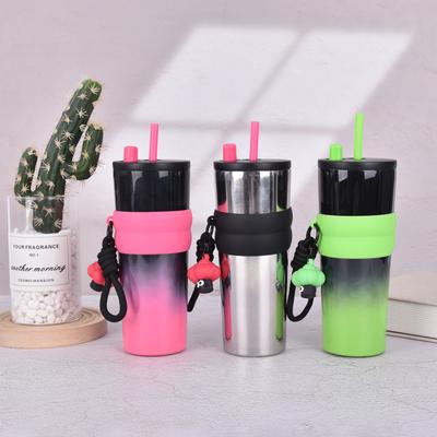 316 Stainless Steel Ice Cup, Big Mac Accompanying Vacuum Straw Cup, Outdoor with Lifting Rope, Portable Thermos Cup