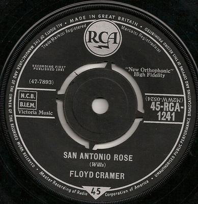 7inch Record FLOYD CRAMER - San Antonio Rose 45RCA1241 RCA 1961 UK Country Used