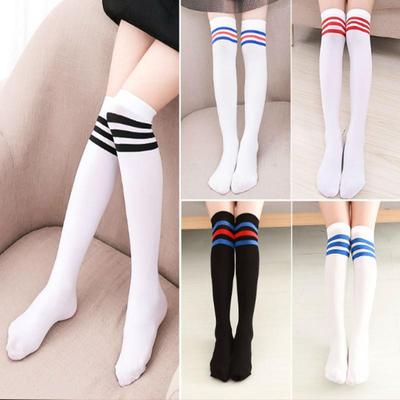 Kinder Samt Over-the-Knee Fußballsocken - Weiß Frühling/Sommer Stil für Jungen und Mädchen