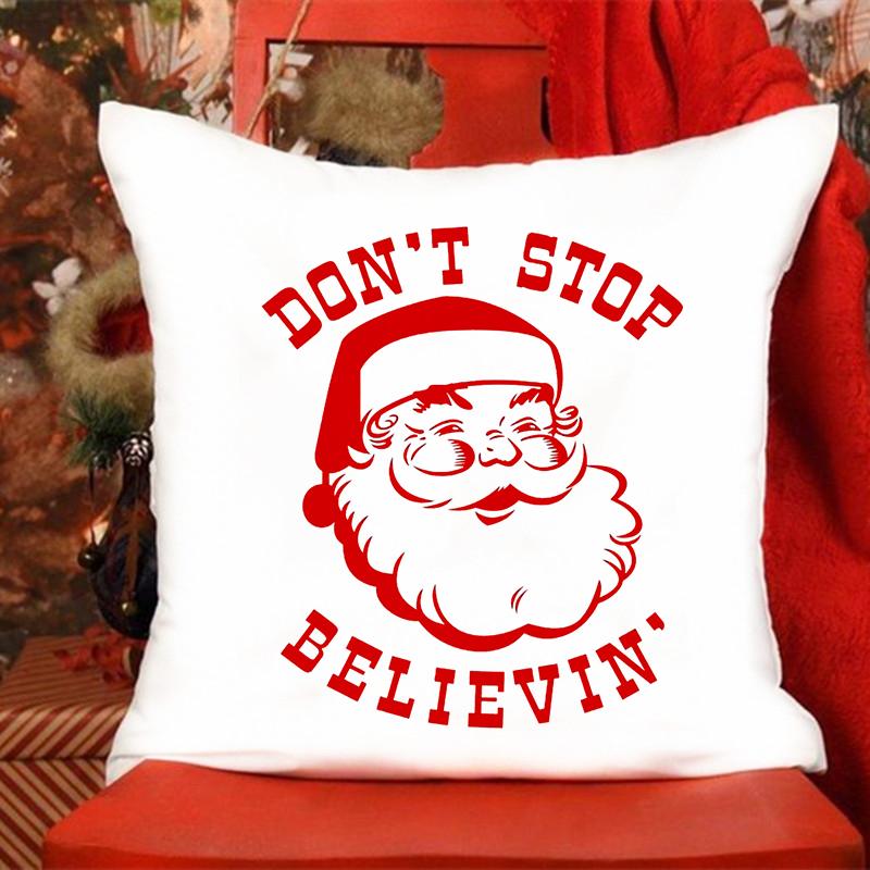 I Love Santa Claus Printed Pillowcase Christmas Sofa Cushion Cover Bed Pillowcase Room Cute Pillowcase Gift