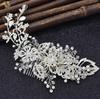 Klassische Silber Diamant Kristall Weiße Perle Haarschmuck Hochzeit Geflochtenes Kopfschmuck Party Damen Schmuck