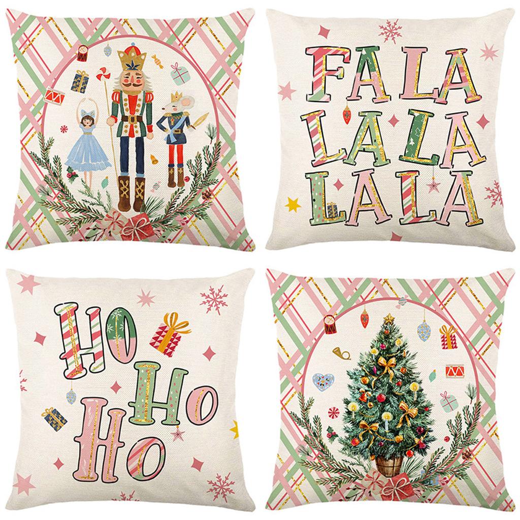 Popular Christmas Pillowcases for Holidays Santa Claus Linen Home Decoration Pillowcases