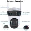 Icsee Wireless WiFi Surveillance Camera: HD, Full-Color Night Vision, Three-Screen, Remote Mobile Monitoring, Outdoor Use.