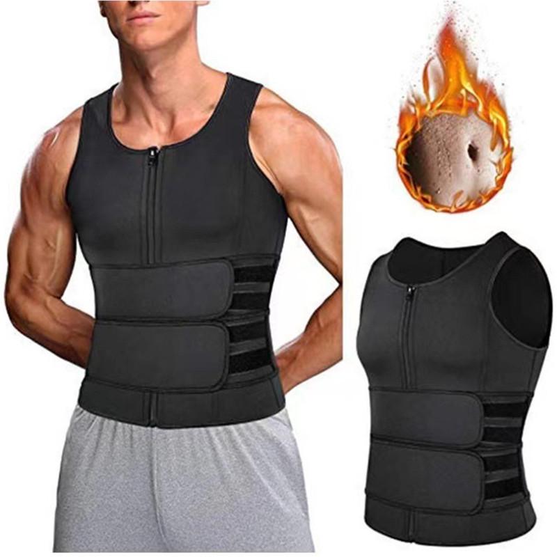Men's European & American Neoprene Dual Waistband Body Shaper Vest