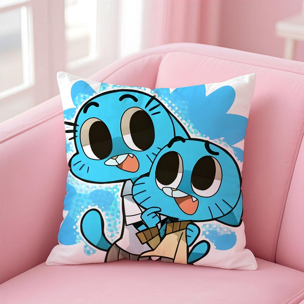 A-Animation The Amazing World of G-Gumball Cushion Cover Comfortable Reversible Pillow Cover Ideal for Car Sofa Bedroom & Beyond