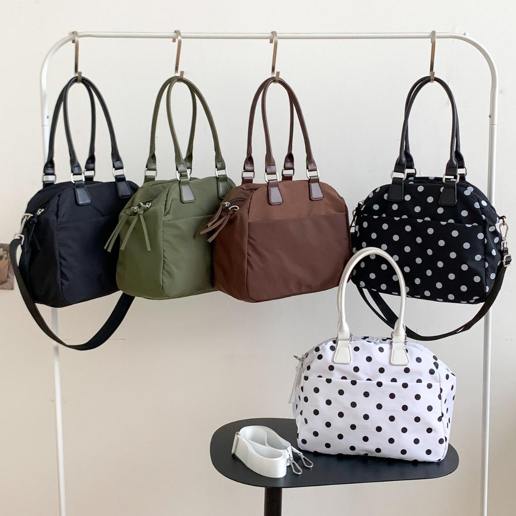 Wave Point Fashion Single Shoulder Crossbody Bag Women's Summer New Style Casual Style Large Capacity Bowling Bag Handbag