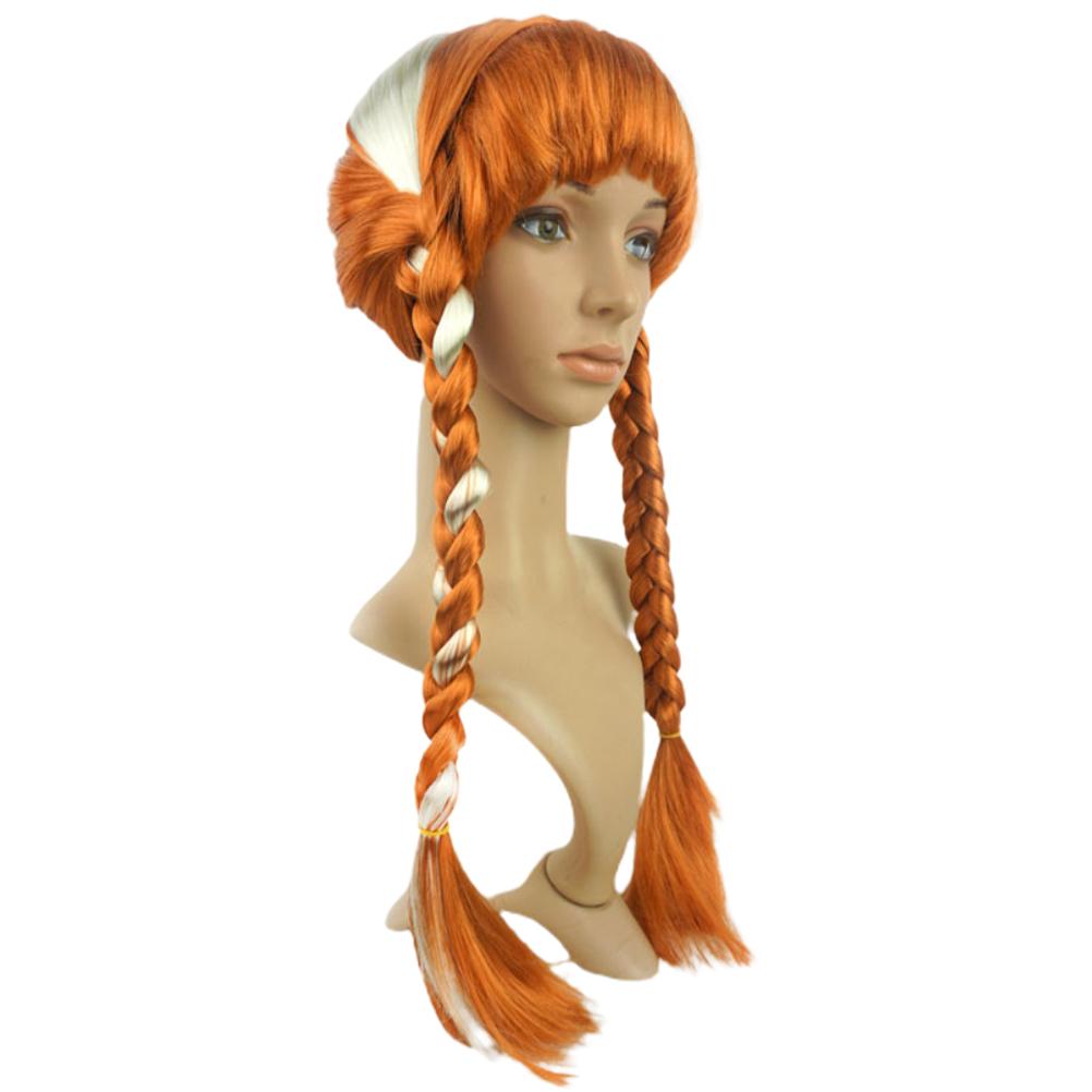 Cartoon Film Figure Cosplay Wig Synthetic Long Braid Wig Halloween Christmas Women Cosplay Party