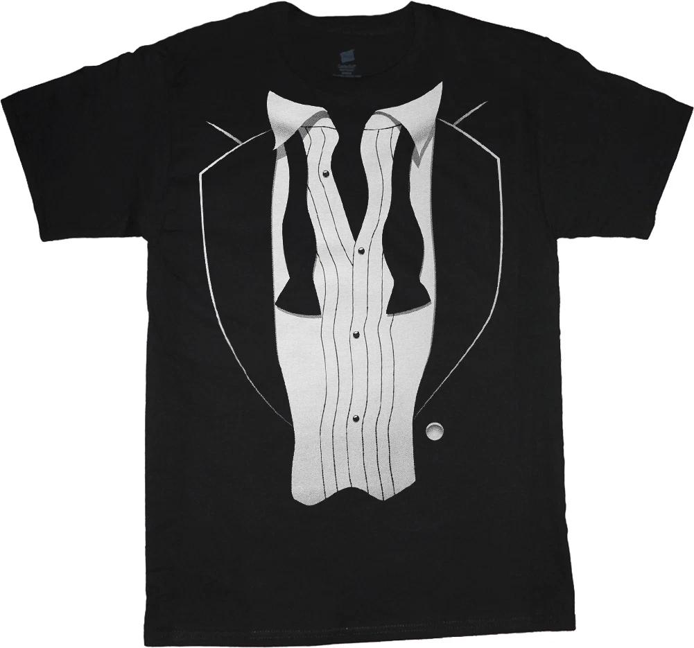 Tuxedo t-shirt Men s black tux tee shirt wedding after party cool tuxedo design L