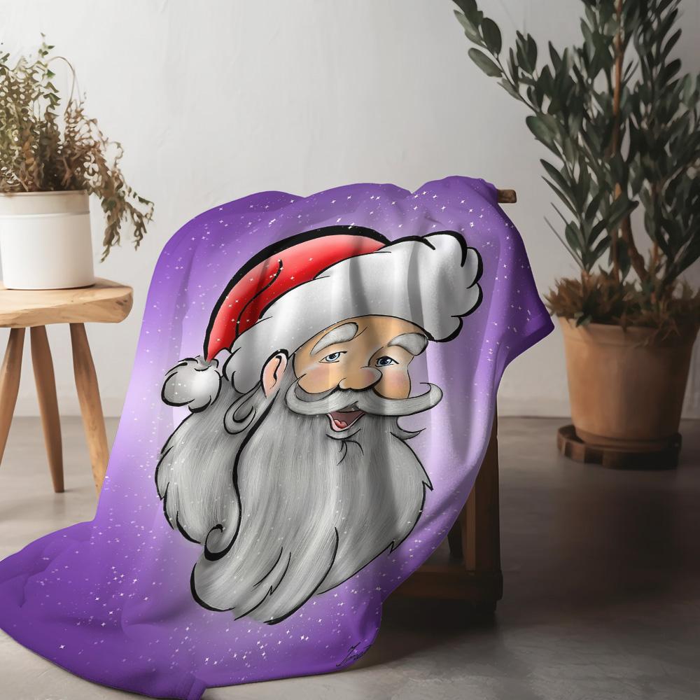

Tuniu Santa Claus Plush Blanket Cute Funny Christmas Gift for Kids and Adults Sofa Bed Decoration 75x90cm