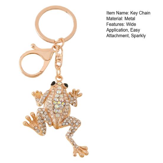 Toad Key Chain Rhinestone Toad Keychain Sparkly Lucky Money Frog Toad Charm with Key Ring Bag Charm for Men Women