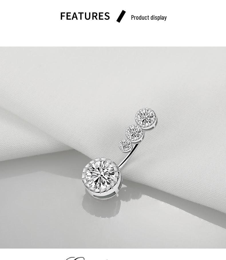 S925 Sterling Silver Navel/Belly Button Ring Body Piercing Jewelry