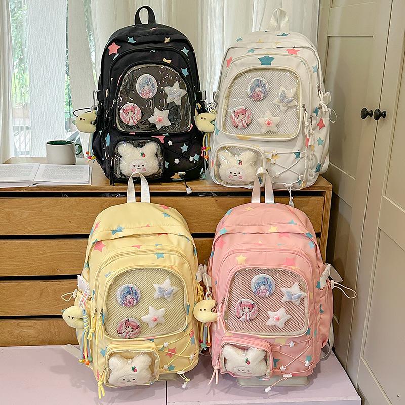 New Girls High-value Commuting Campus Junior High School High School Students Large-capacity Ins Travel Pain Bag Backpack Women