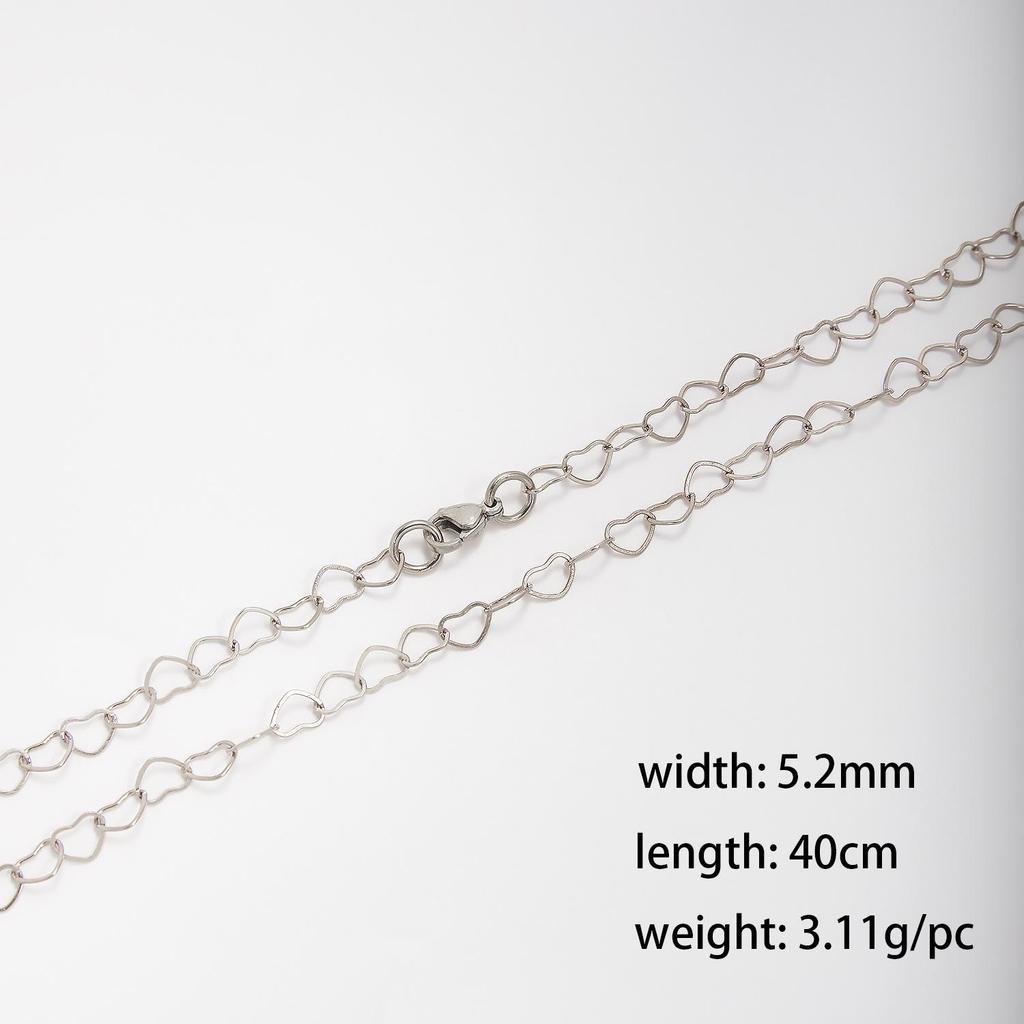 Stainless Steel Peach Heart Clavicle Necklace - DIY Luxury Fashion Heart-shaped Accessory